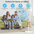 thumbnail image 2 of 16" Pedestal Fan with Remote, 3-Speed Height Adjustment Standing Fan 8H Timer Oscillating Cooling Fan for Bedroom Home Office(White), 2 of 8