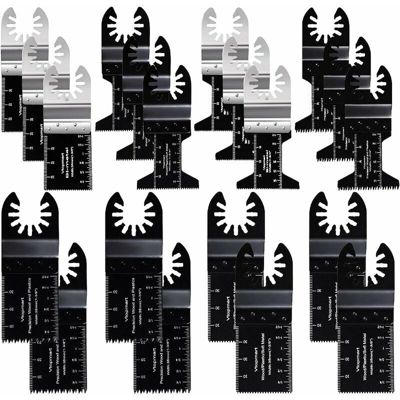 20 compatible metal and wood oscillating multi-tool saw blades