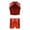 Red, variant on Girls Shiny Metallic Dance Gym Workout Outfits Mock Neck Tank Top and High Waist Shorts Bottoms Set Blue Green 12