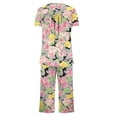 thumbnail image 5 of NominalSnug Pajama Sets for Women Short Sleeve Sleepwear Wide Leg Capri Pants Loungewear Graphic Print Pjs Set, 5 of 8