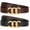 B-black+coffee(style 1), variant on Women's Reversible Leather Belt with Gold Buckle Two-in-One Ladies Waist Work Belt for Jeans Pants Dresses