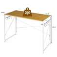 thumbnail image 2 of Gymax Folding Computer Desk Writing Study Desk Home Office w/ 6 Hooks Natural, 2 of 10