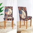 thumbnail image 3 of Yayeee 2 Pack Dining Chair Covers Stretch Parson Chairs Slipcovers Seat Protector, Baseball Pattern, 3 of 6