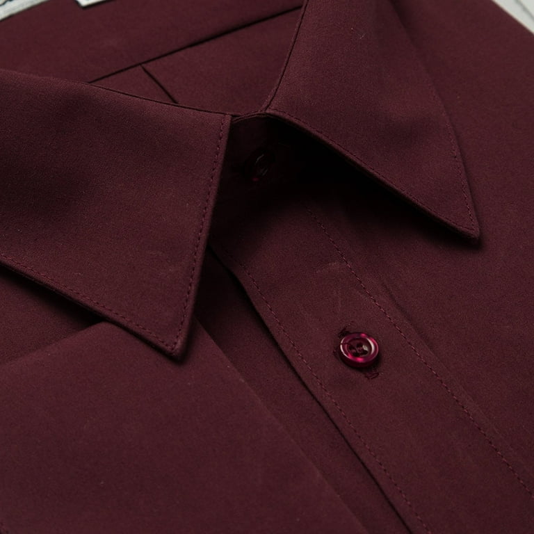 burgundy french cuff dress shirt Burgundy Pin Collar Shirt for men  Modshopping Clothing