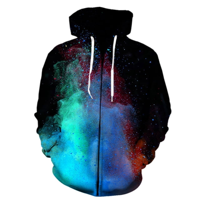 Nueva sudadera con cremallera y estampado 3D de humo colorido para hombres, mujeres y niños, ropa de calle, sudadera de manga larga, chaqueta de moda genial