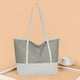 thumbnail image 5 of Bolsa de hombro grande de cuero sintético de oxford con capacidad para mujeres grises, tejido de mezcla suave, 5 of 6