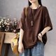 thumbnail image 5 of TaTaai asual Fashion Women Top Solid Color Patchwork Short Sleeve Crew Neck Loose Fit Soft Breathable Stretch Pullover Daily Lounge Street Wear T Shirt Gift, 5 of 5