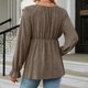 thumbnail image 1 of Top Plisado Con Cuello Redondo Para Mujer, Blusa Elegante De Manga Larga, Túnica Básica De Verano, Tops Holgados Informales De Negocios, 1 of 7