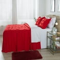 thumbnail image 2 of JML 4 Piece Pintuck Ruffle Skirt Bedspread Queen Size,Red Coverlet with Shams and Area Rugs, 2 of 6