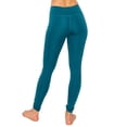 thumbnail image 3 of Women's Solid High Waist Leggings with Mesh Panel and Side Pockets - Red S/M, 3 of 3