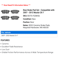 thumbnail image 2 of Rear Brake Pad Set - Compatible with 2007 - 2012 Mazda CX-7 2008 2009 2010 2011, 2 of 2