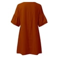thumbnail image 4 of YAYUBA Women'S Dresses Women Fashion Loose Casual Solid Color V Neck Five Quarter Sleeve Flared Sleeve Dress Tropical Dresses for Women, 4 of 5