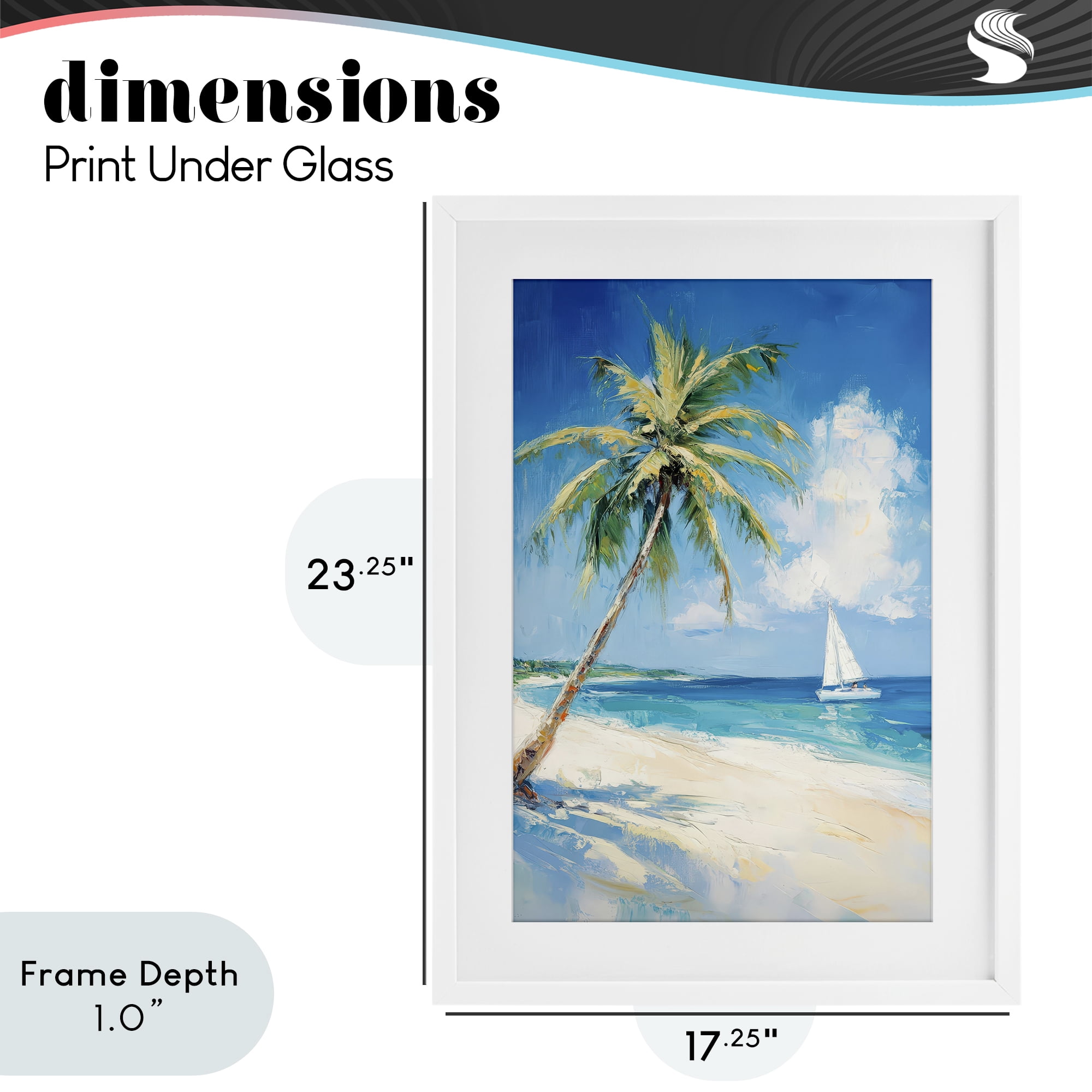 Stupell Industries White Clouds & Sails White Framed Print Under Glass, design by Petal Prints Design