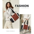 thumbnail image 2 of Tote Bag for Women, Puffer Bag and Work Bags with Zipper for Travel, Daily, School, Quilted Nurse Shoulder, 2pcs, 2 of 6