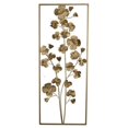 thumbnail image 1 of Benjara BM206724 Contemporary Rectangular Metal Wall Art with Floral Plant Design - Gold, 1 of 5
