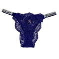 thumbnail image 2 of Victoria's Secret Bombshell Shine Strap Very Sexy Lace Brazilian Panty Color Night Ocean Blue Size Small NWT, 2 of 2