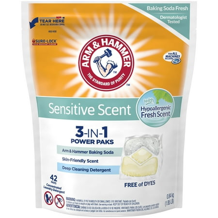 Photo 1 of Arm & Hammer Sensitive Scent 3-IN-1 Power Paks, 42 count