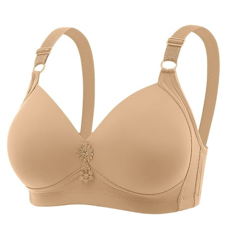 Tumotour Full Coverage Bra For Women Adjustable Strap Traceless Gathering Push Up Sleeping Nursing Bra Solid Color Seamless Sexy Push Up Wireless Yoga Vest Bra