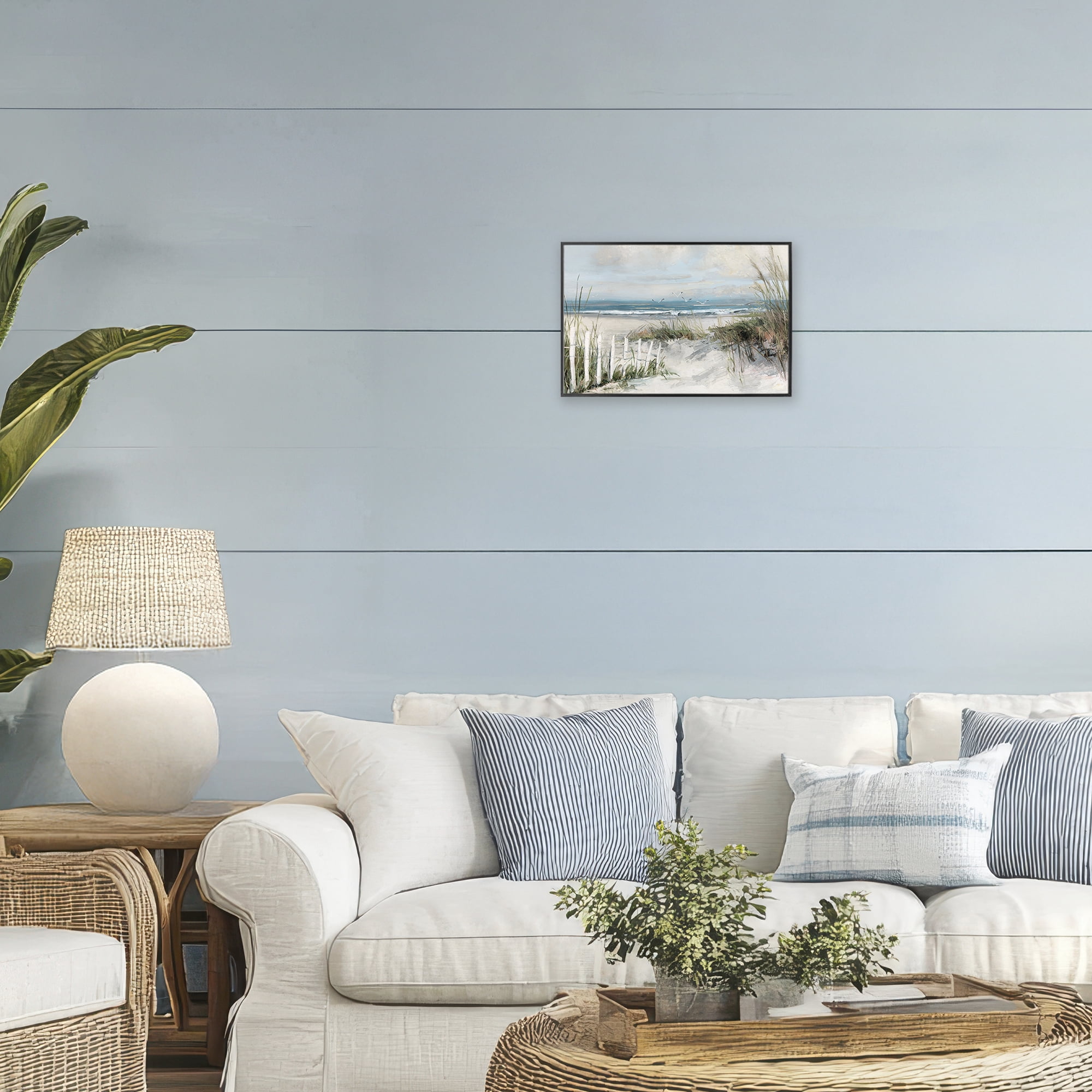 Stupell Industries Dunes With Weathered Fence Black Framed Giclee Art, design by Sally Swatland