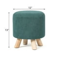 thumbnail image 5 of Homebeez Round Ottoman Foot Rest Stool with Wood Legs,Small Comfy Footstool,Blue, 5 of 6