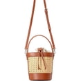 thumbnail image 3 of LinYooLi Rattan Bucket Bag for Women Straw Beach Bag Drawstring Crossbody Purse PU Leather Summer Shoulder Tote Bag Holiday Purses, 3 of 7