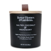 Better Homes & Gardens 13oz Salted Coconut & Mahogany Scented Wooden Wick Jar Christmas Holiday Candle