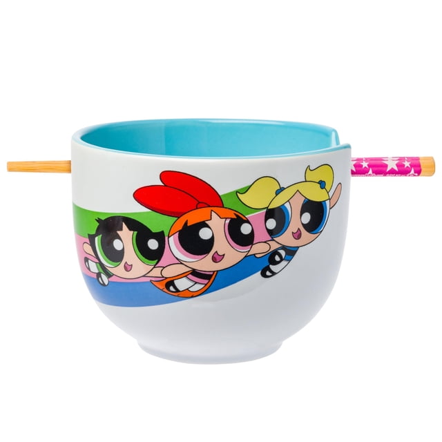 Cuenco de arroz con fideos ramen de cerámica, plateado, Buffalo Powerpuff Girls