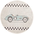 thumbnail image 2 of Unique Loom Whimsy Kids Collection Area Rug - Race Car (3' 3" Round Gray/Black) Perfect For Kids Bed Room/Nursery Room/Living Room/Class Room/Play Room, 2 of 5