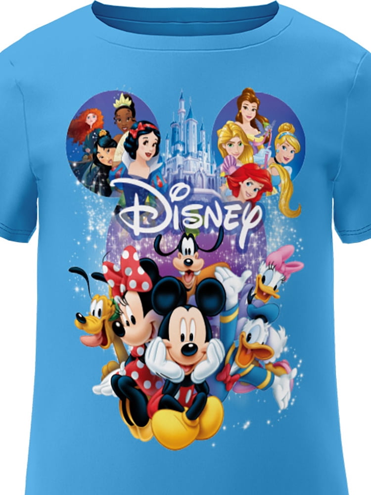 Disney Spectacular Cast Blue Youth Short Sleeve Fashion Tee, XS-L (Girl's)