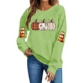 thumbnail image 2 of TKLPEHG Fall Pumpkin Sweatshirt for Women Plaid Pumpkin Graphic Pullover Vintage Halloween Thanksgiving Casual Long Sleeve Tops (Green,XXL), 2 of 6