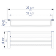 thumbnail image 2 of ALFI brand AB9539-PC Polished Chrome 24 inch Towel Bar & Shelf Bathroom Accessory, 2 of 7