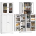 thumbnail image 1 of HOMCOM 64" Pantry Cabinet, Kitchen Cabinet w/ Shelves, Door Racks, White, 1 of 10