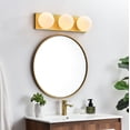 thumbnail image 2 of Living District Jaylin 3-Light Iron & Glass Bath Sconce in Black/Frosted White, 2 of 7