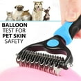 thumbnail image 5 of Pet Grooming Rake, Deshedding Tool for Dogs and Cats, Self-Cleaning Dematting Pin Slicker Brush Comb, 3 Pack, 5 of 11