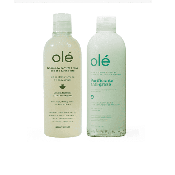 OLÉ Ginger Shampoo & Conditioner Set – Hair Care Duo with Ginger & Celery Extract for Oily Hair, Fresh Scalp, Shine & Lightweight Hydration