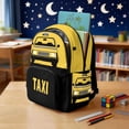 thumbnail image 4 of Xixirimido Cartoon Taxi Print 17" Large Capacity Backpack for Kids Elementary Bookbag Middle High School Bag for Boys & Girls Multi Pockets Rucksack, 4 of 8