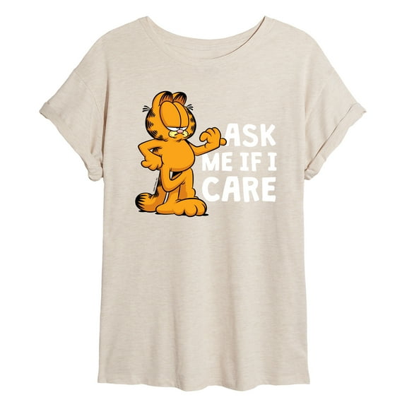 Garfield - Ask Me If I Care - Juniors Ideal Flowy Muscle T-Shirt