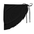 thumbnail image 4 of Swimsuit Coverup for Women Ruffle Trim Sheer Beach Skirt Lace Up Skirt Beach Wrap Bikini Shiny Wraps Swimwear Mesh Drawstring Skirt Bathing Suits, 4 of 7