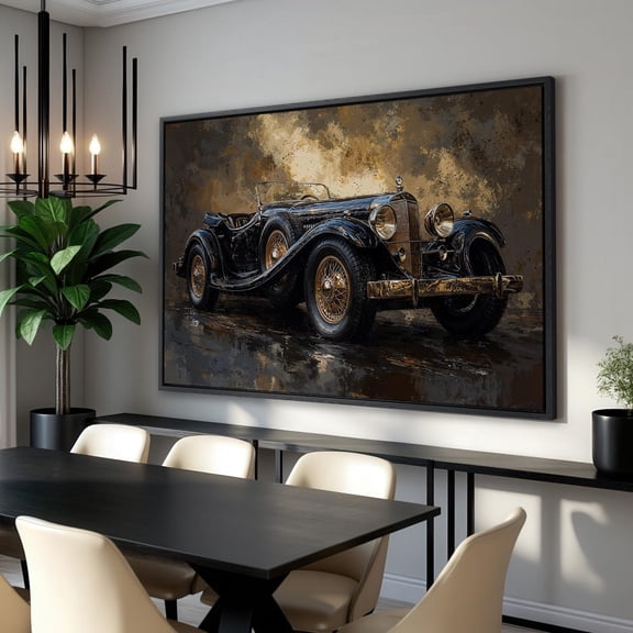 Retro Car Wall Art Vintage Car Poster Elegant Automotive Wall Decor Classic Vehicle Poster Ready To Hang For Him, Unframed Poster Size 8x12