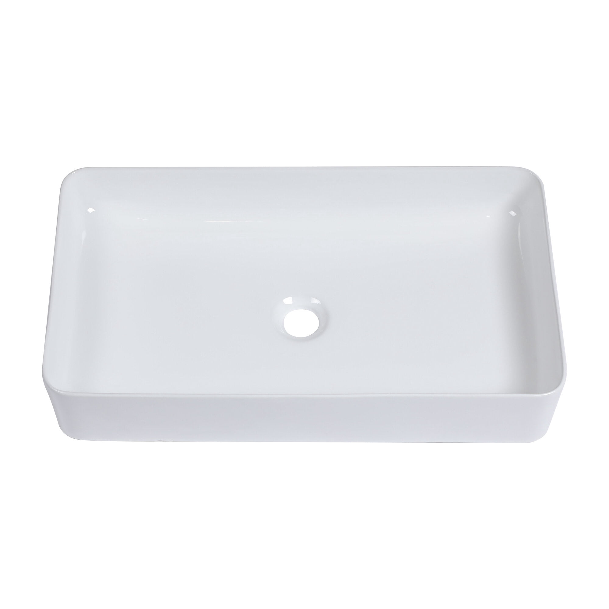 Vanity With Sink, 24"x14" White Ceramic Rectangular Vessel Bathroom Sink, White Bathroom Vanity,Ceramic Single Sink Vanity, Bath & Faucets Bathroom Vanities