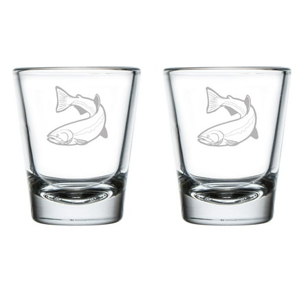 Set of 2 Shot Glasses 1.75oz Shot Glass Trout