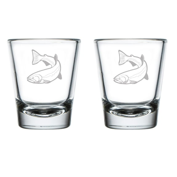 Set of 2 Shot Glasses 1.75oz Shot Glass Trout
