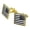 Gold, variant on Subdued Reverse American USA Flag Black White Military Tactical Square Cufflink Set Silver Color