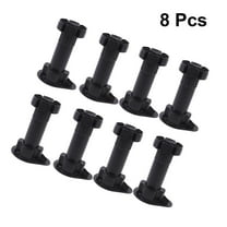 LABSERRON 8Pcs Black Plastic Furniture Legs for Table and Sofa Adjustable Height