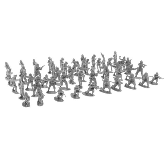 100 Pieces Plastic Toy Soldier Figures Militray Army Men Accessories Gray