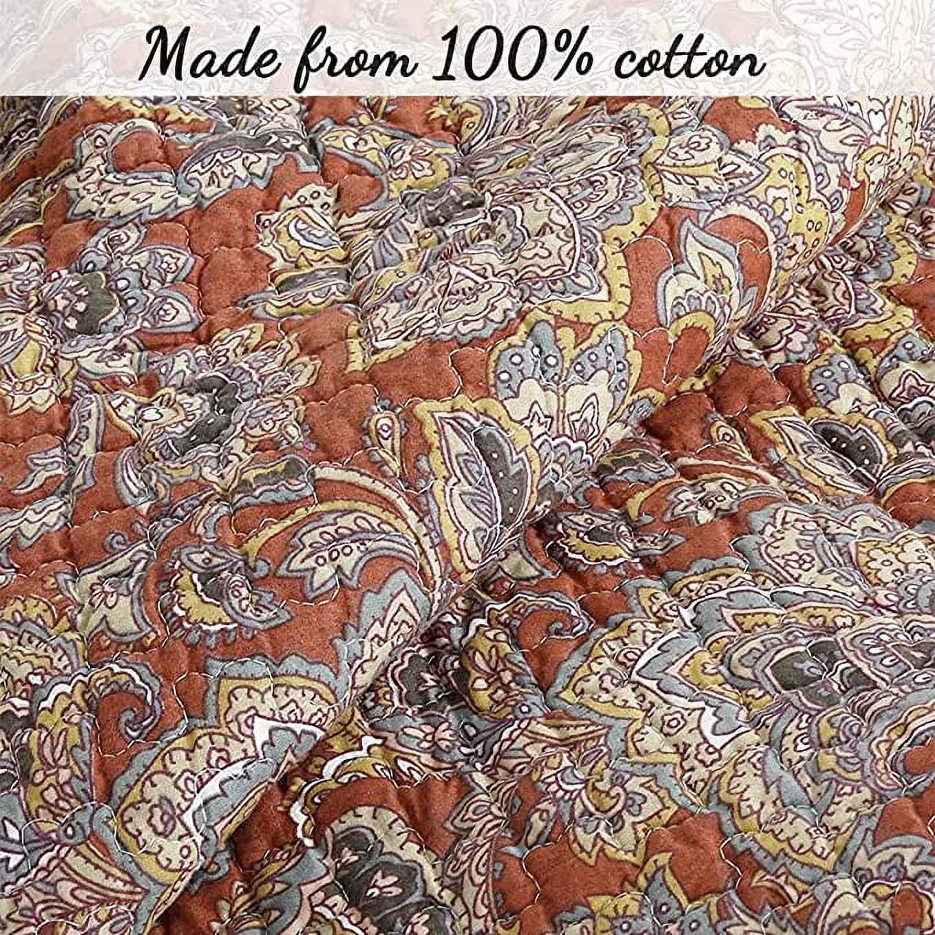 Cozy Line Home Fashions Paisley Cotton Reversible Quilt Bedding Sets, Queen, 3-Pieces