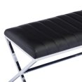 thumbnail image 5 of Duhome Dining Bench with Metal Base Upholstered Bedroom Bench Modern Faux Leather Bench End of Bed Bench Living Room Entryway Bench, Black, 5 of 9