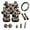 Brown Cow Print, variant on 12 PCS Blue Cow Print Car Seat Covers Set Cute Steering Wheel Cover Seat Belt Pads Cup Coasters Chapstick Holder Key Chain Keychain Wristlet