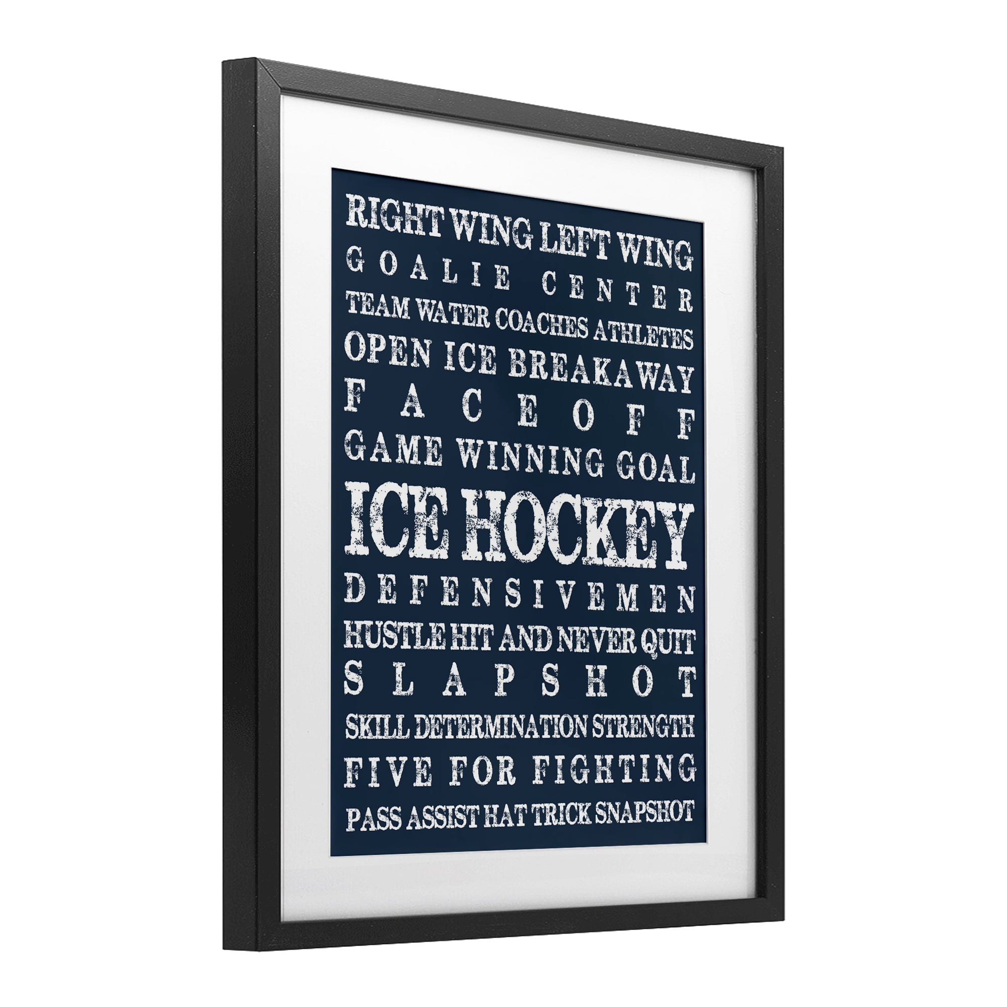 Stupell Industries Ice Hockey Expressions Black Framed Print Under Glass, design by Melody Hogan
