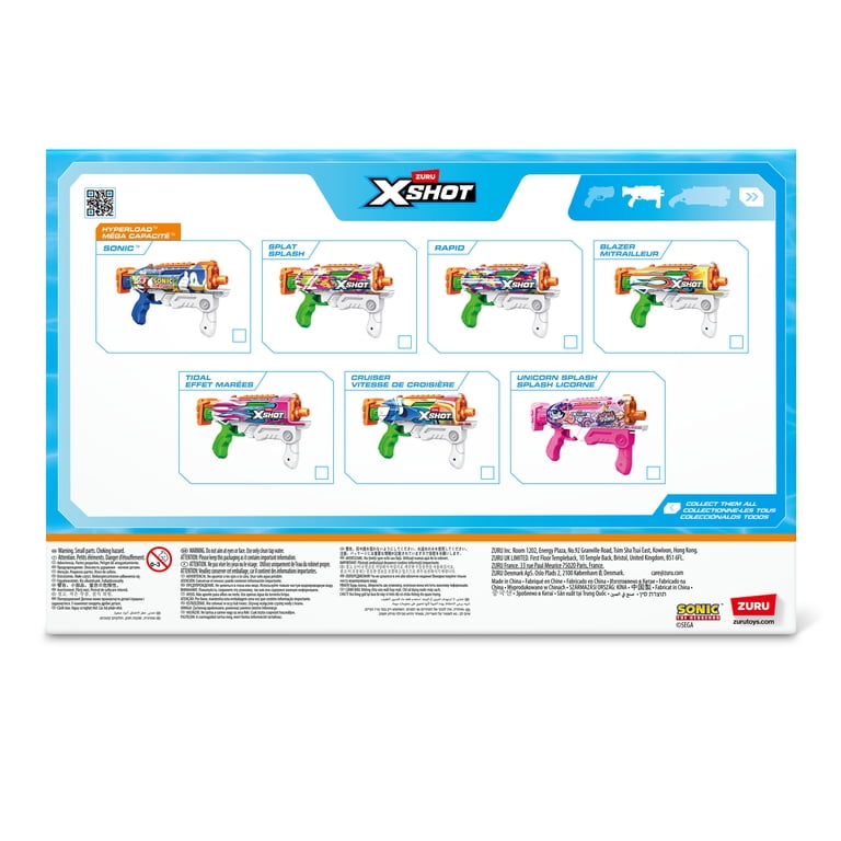 X-Shot Water Blaster Hyperload Fast Fill Sonic The Hedgehog Blue